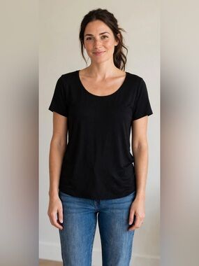 East 5th Black Scoop Neck Short Sleeve Tee - NWOT